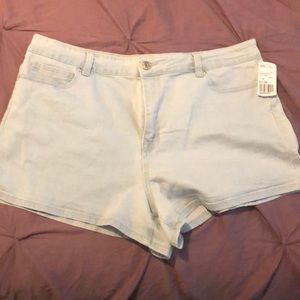 Size 16 light denim shorts from Forever21 Plus.